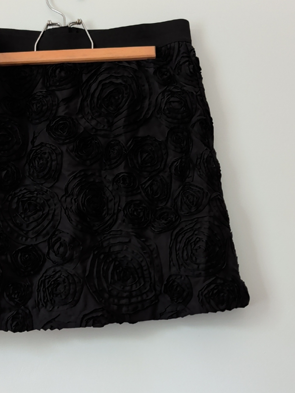 Elle Black Rosette Mini Skirt